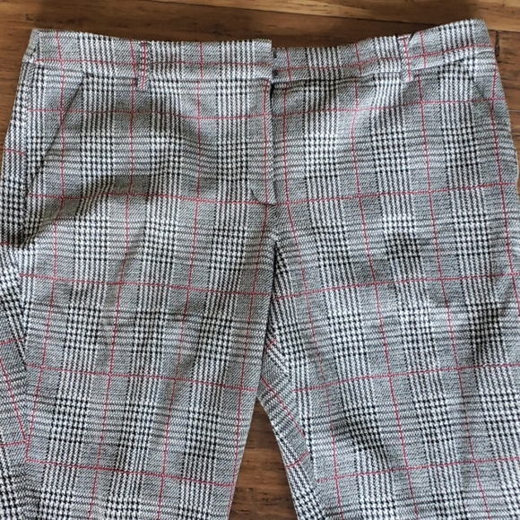 Express Mid Rise Plaid Columnist Ankle Pant - Picture 5 of 8